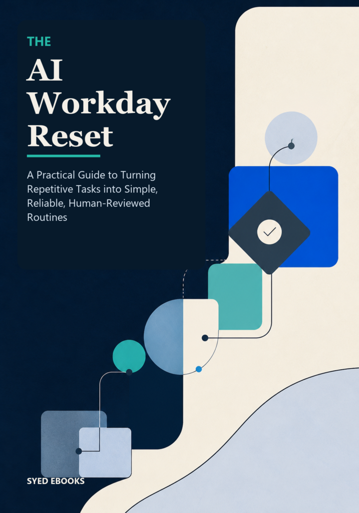 The AI Workday Reset professional AI productivity eBook cover