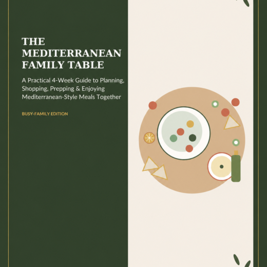 The Mediterranean Family Table eBook cover — four-week family meal-planning guide